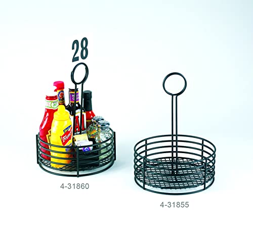 Get G.E.T. 4-31855 Black Round Stainless Steel Condiment Caddy Iron Polyethylene Coated Table Caddies Collection  7.5"" - Image 5